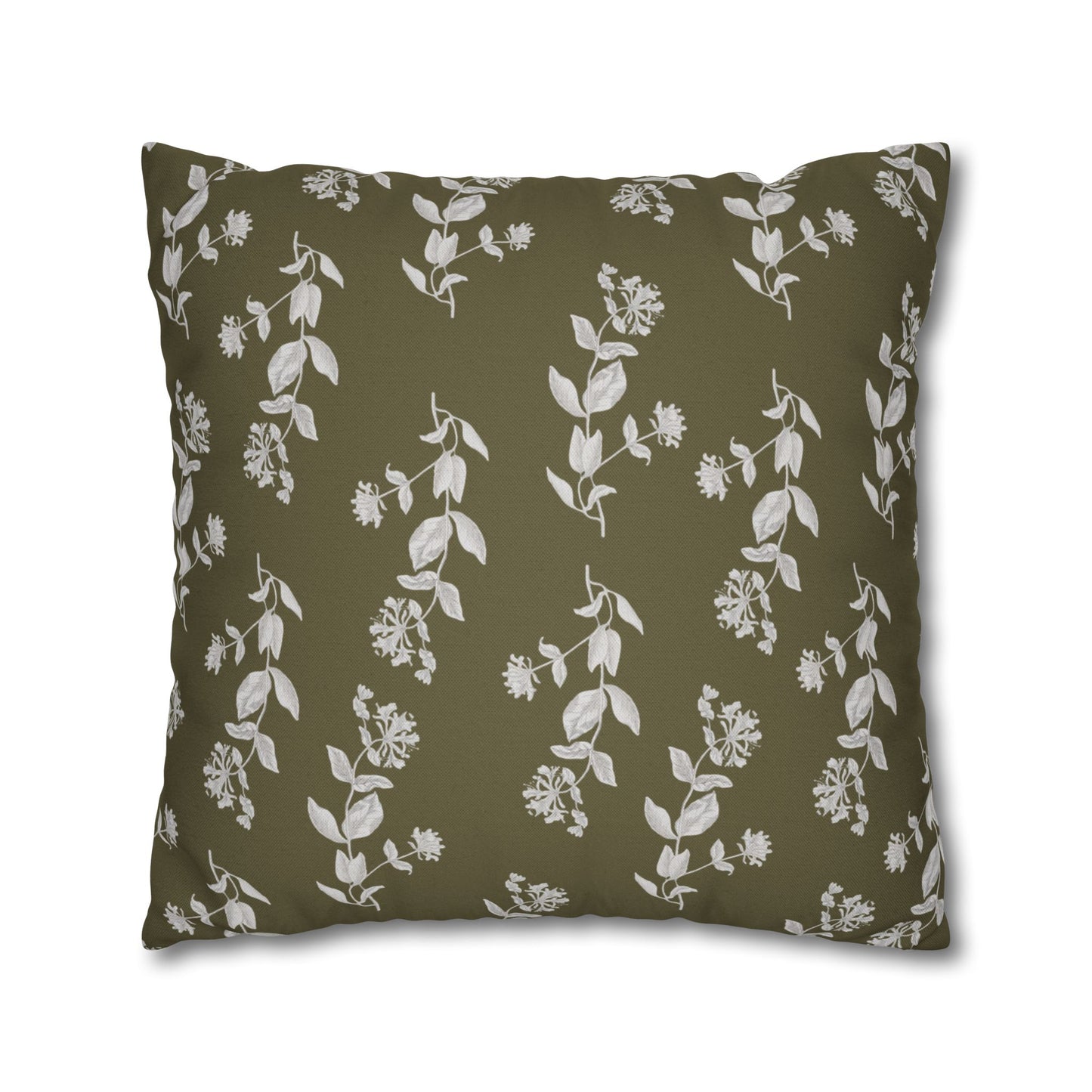 Botanical Olive Square Pillowcase Cover