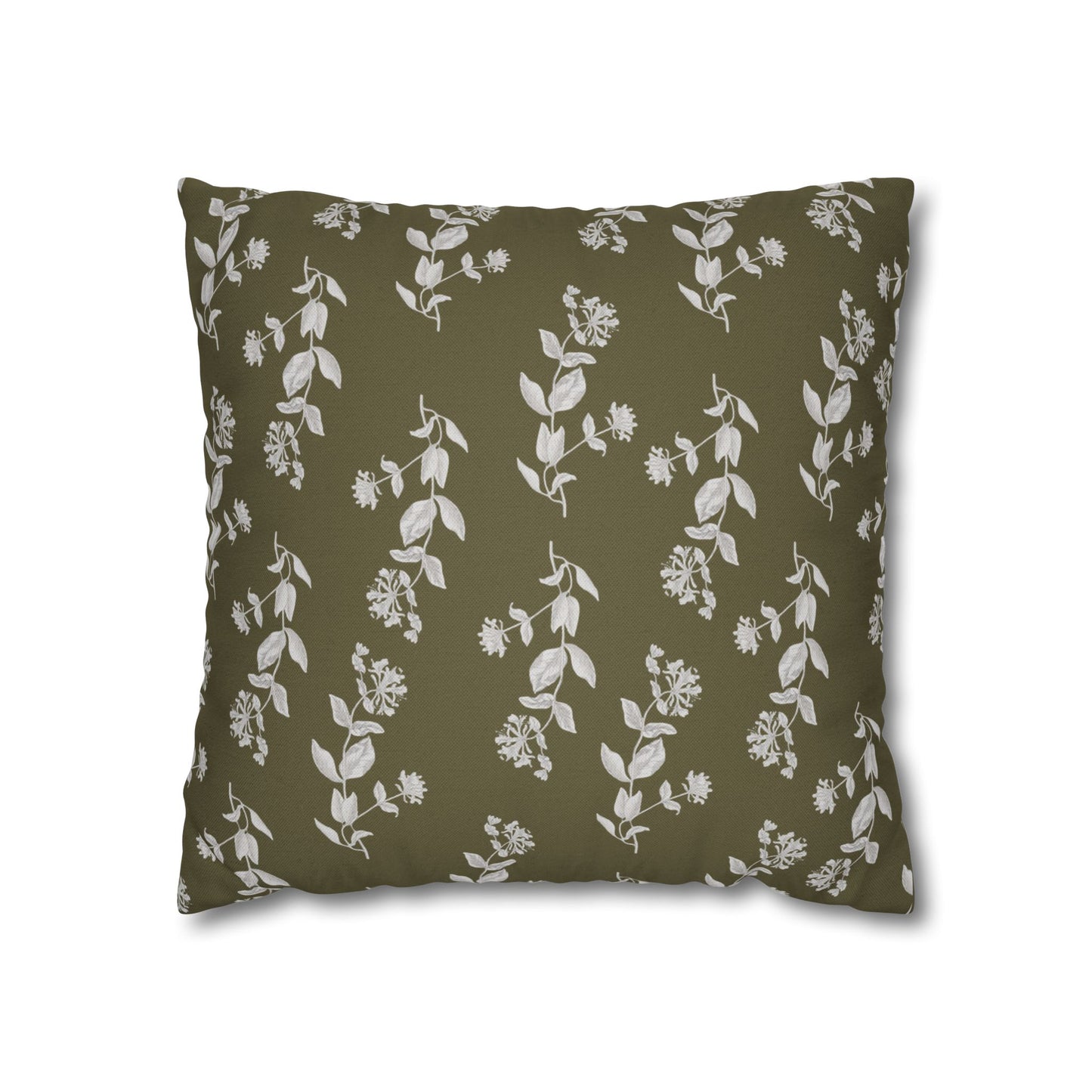 Botanical Olive Square Pillowcase Cover