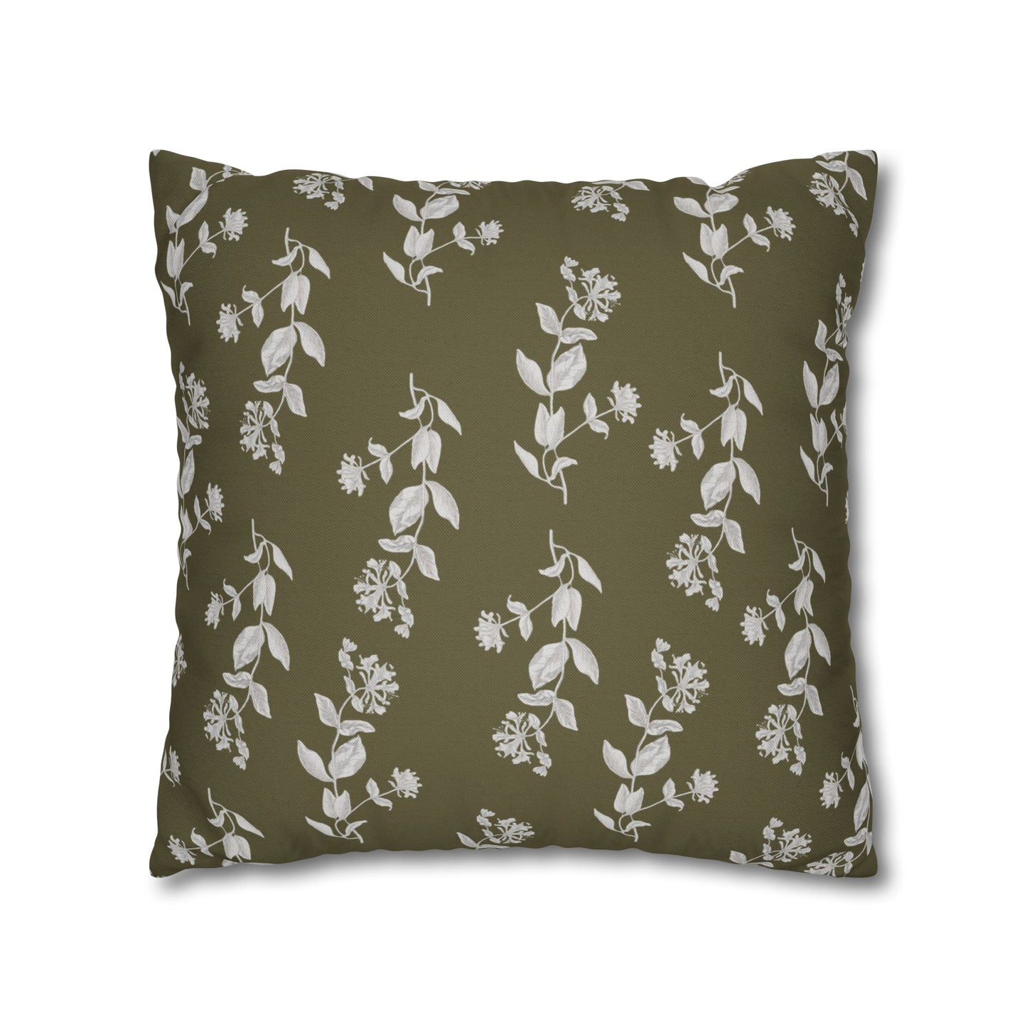 Botanical Olive Square Pillowcase Cover