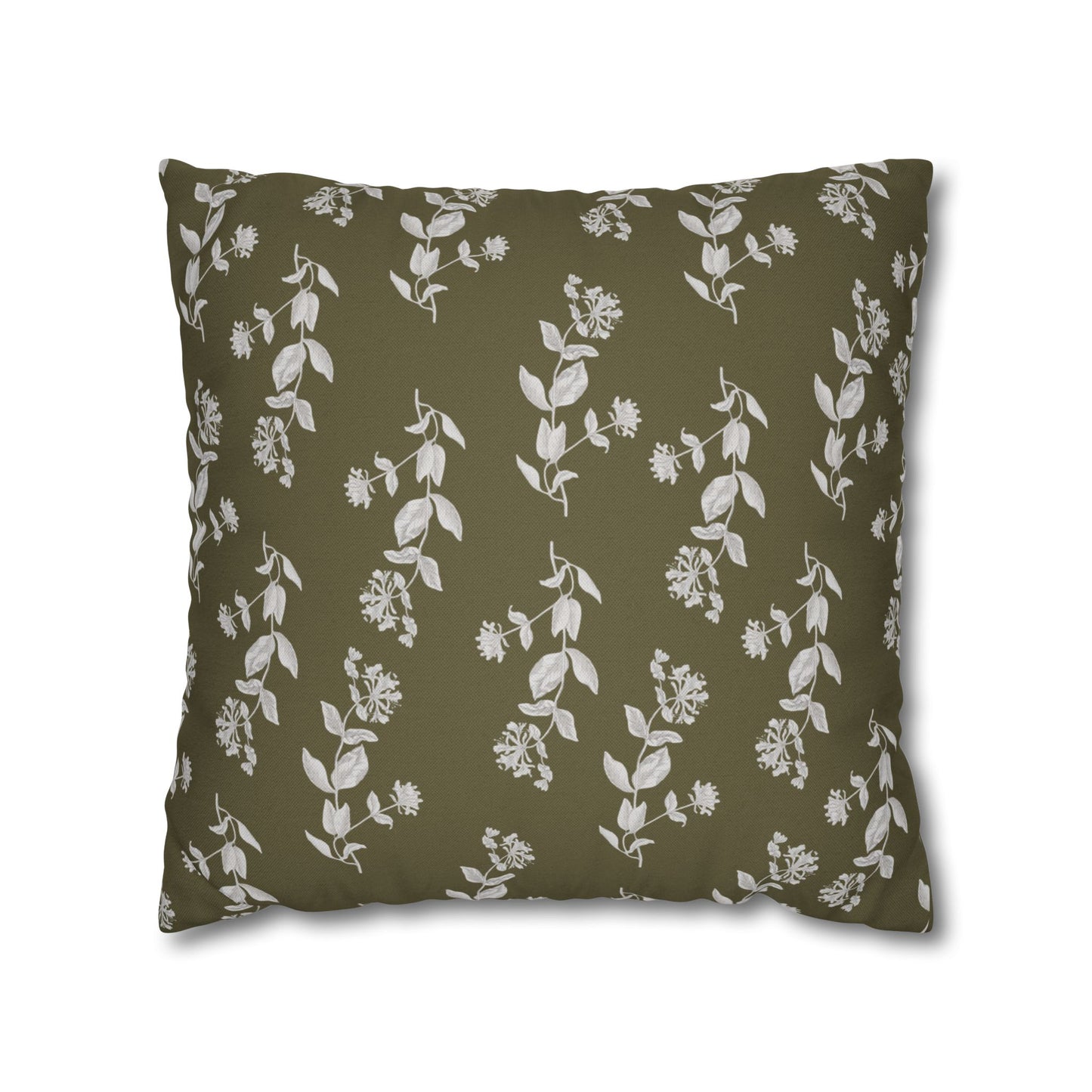 Botanical Olive Square Pillowcase Cover