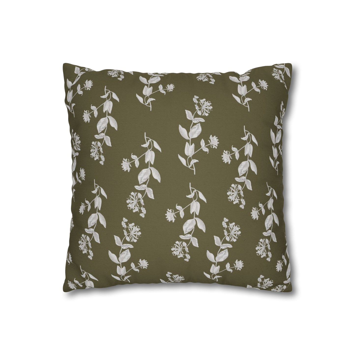 Botanical Olive Square Pillowcase Cover